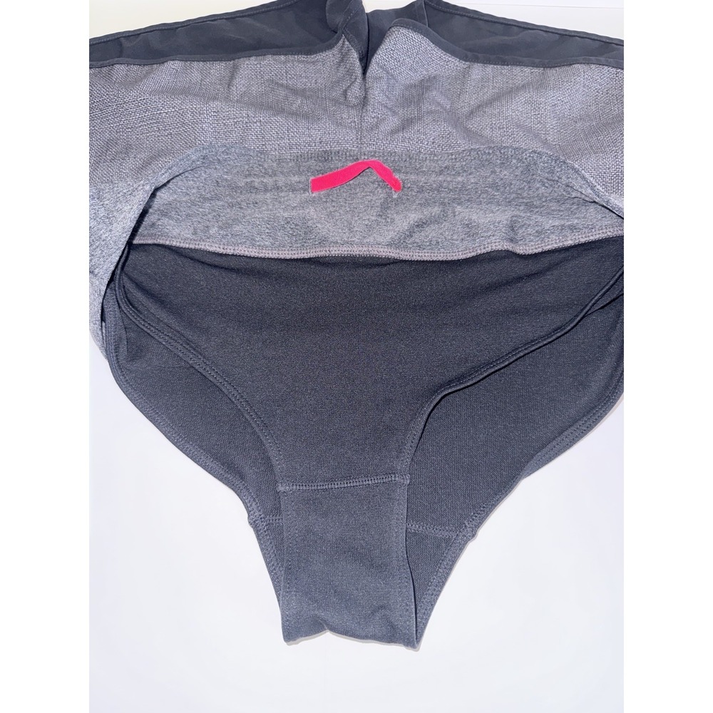 MPG Women's Sports Running Shorts wBuilt In Liner Gray Charcoal Orange M Medium - Picture 5 of 5
